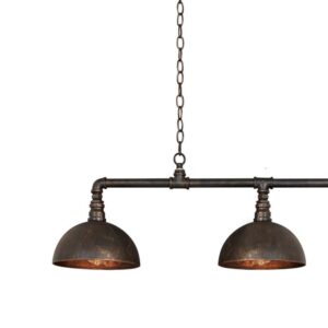 Suspension industriel 3 lampes en métal noir - amp