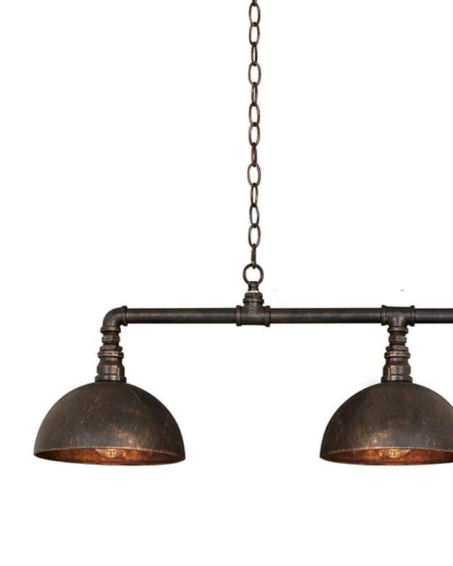 Suspension industriel 3 lampes en métal noir - amp