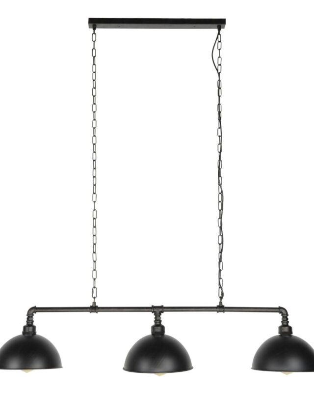 Suspension industrielle en forme de tuyau 3 lampes l118cm