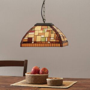 Suspension Artistar MOSAICO en verre coloré aux motifs carrés, esprit Tiffany