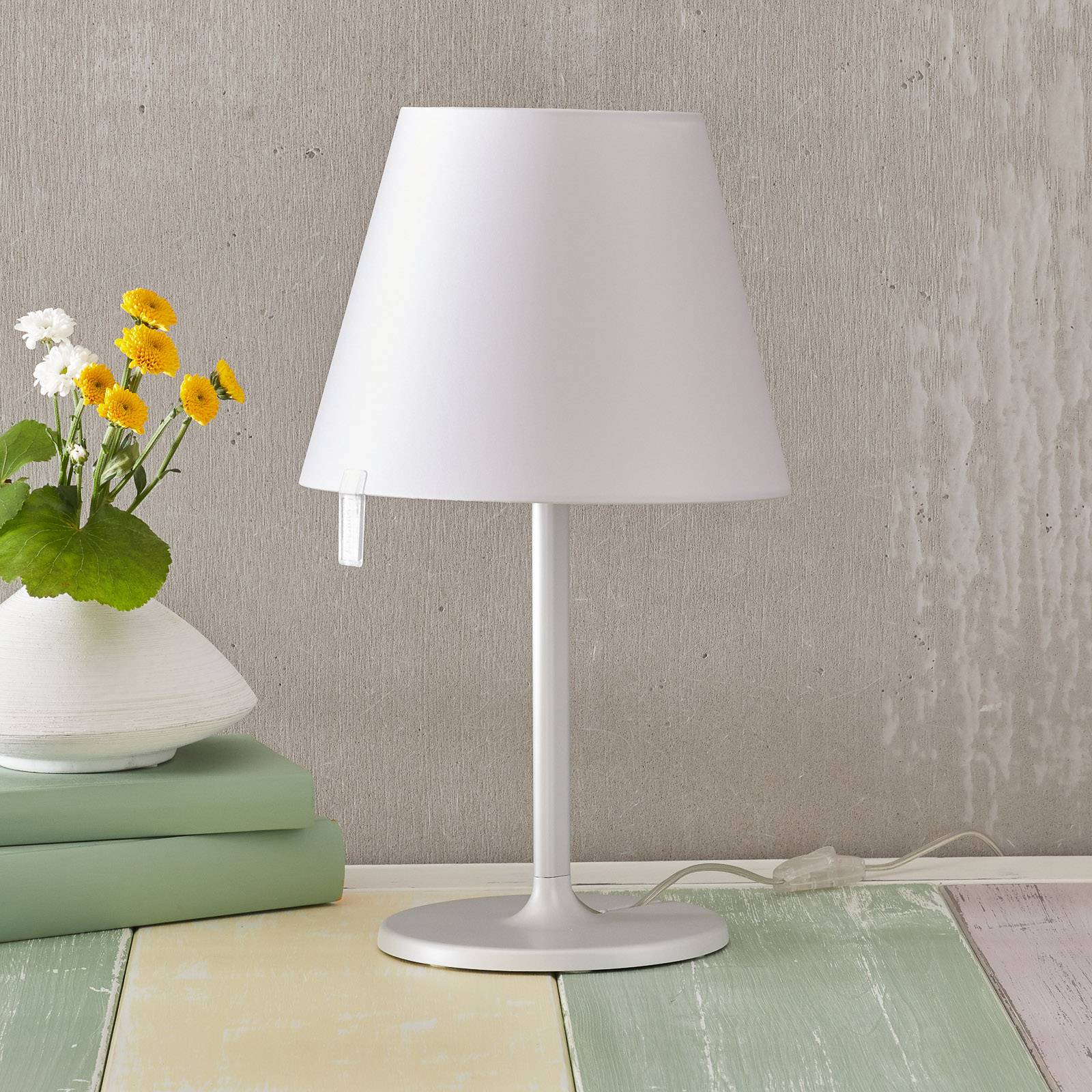 Lampe de chevet Melampo notte grise avec abat-jour conique inclinable — vue 2