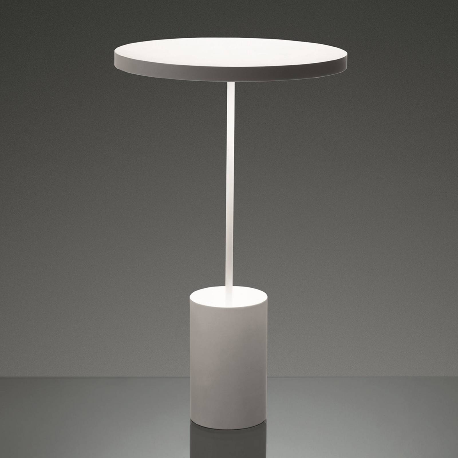 Lampe à poser Artemide Sisifo blanche à tête LED flottante et orientable — vue 2