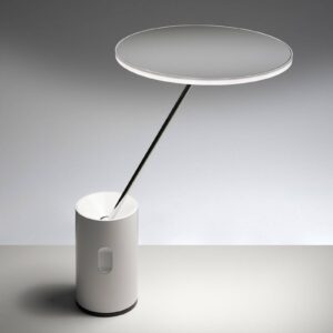 Lampe à poser Artemide Sisifo blanche à tête LED flottante et orientable