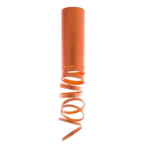 Plafonnier Artemide Decomposé orange aux anneaux superposés, sculptural même éteint