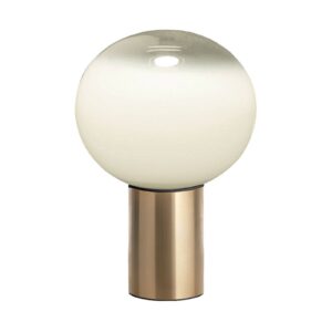 Artemide Laguna 16 lampe à poser en laiton avec diffuseur sphérique opale