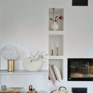 Lampe à poser Artemide Laguna en bronze avec diffuseur sphérique en verre opale