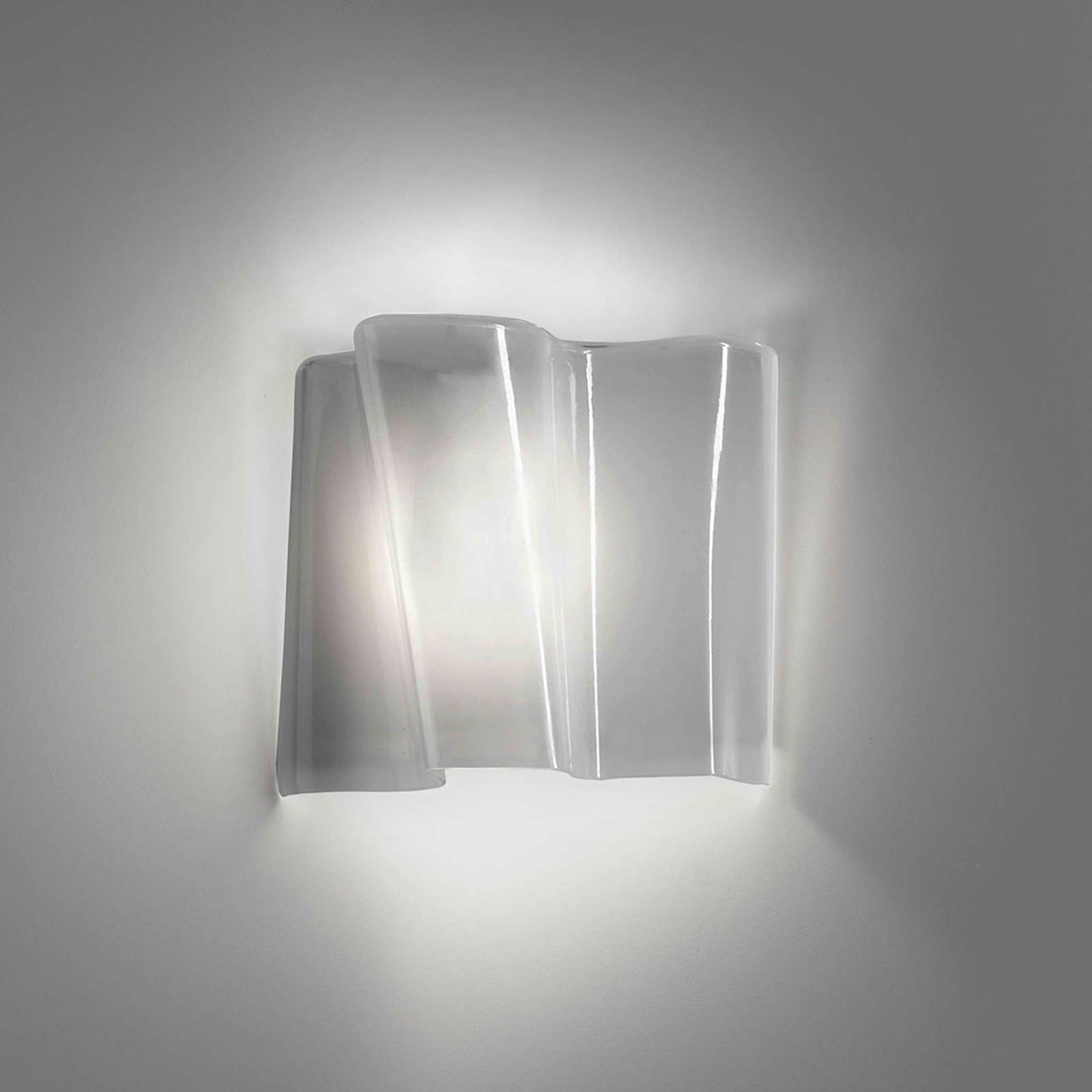 Applique Artemide Logico Micro grise en verre plissé pour lumière murale