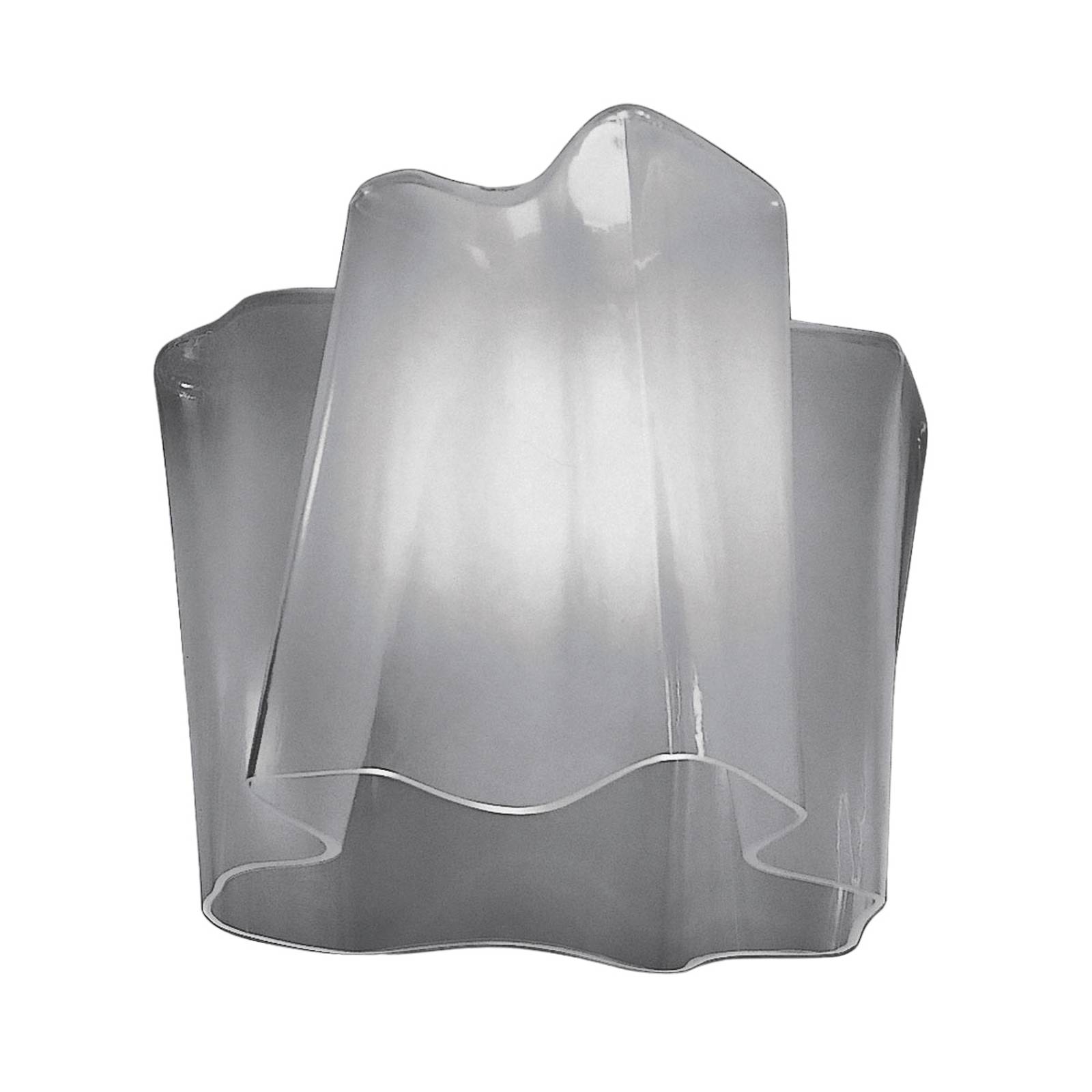 Plafonnier Artemide Logico gris en verre soufflé, au format carré de 40 cm