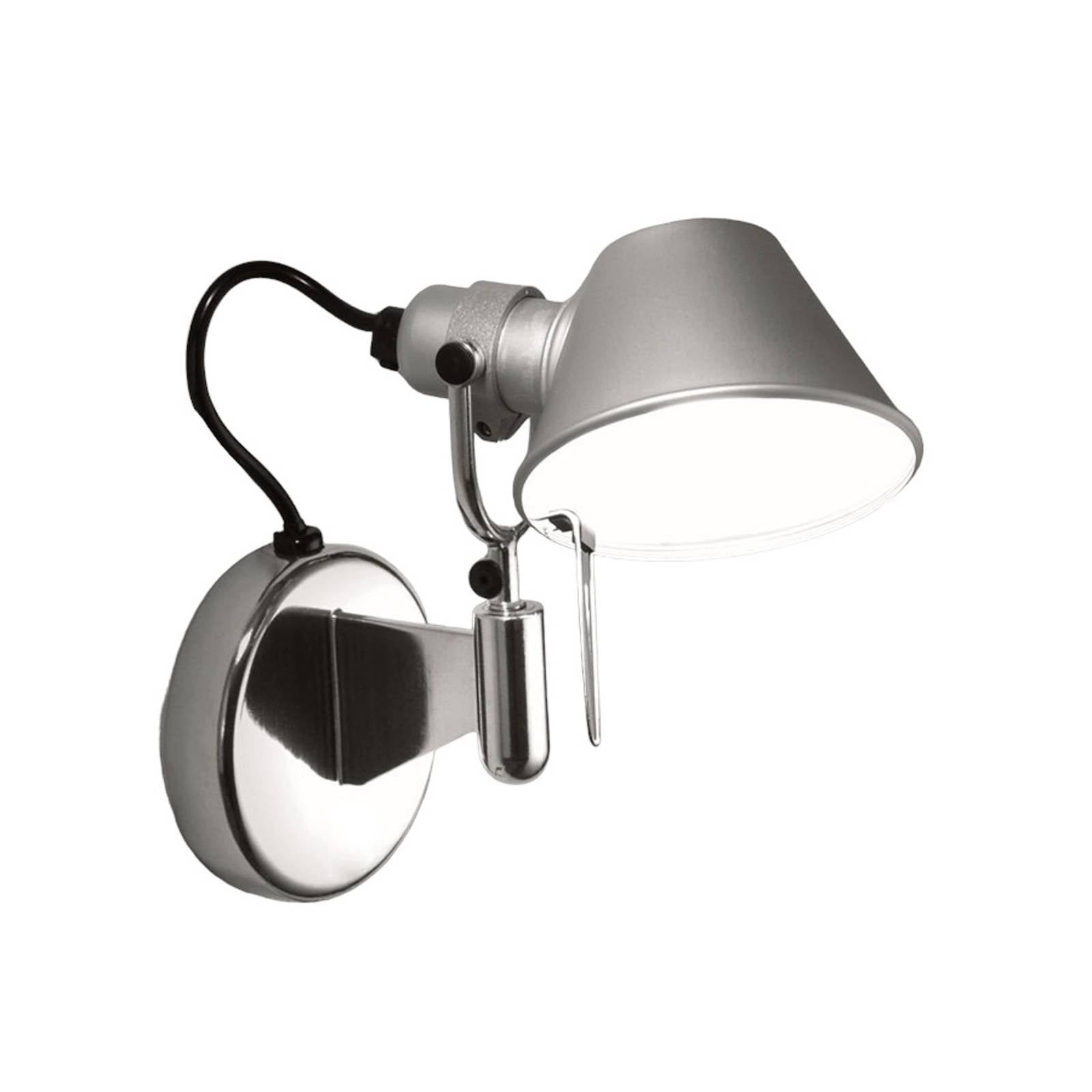 Applique Artemide Tolomeo Micro Faretto grise en aluminium aux finitions contrastées