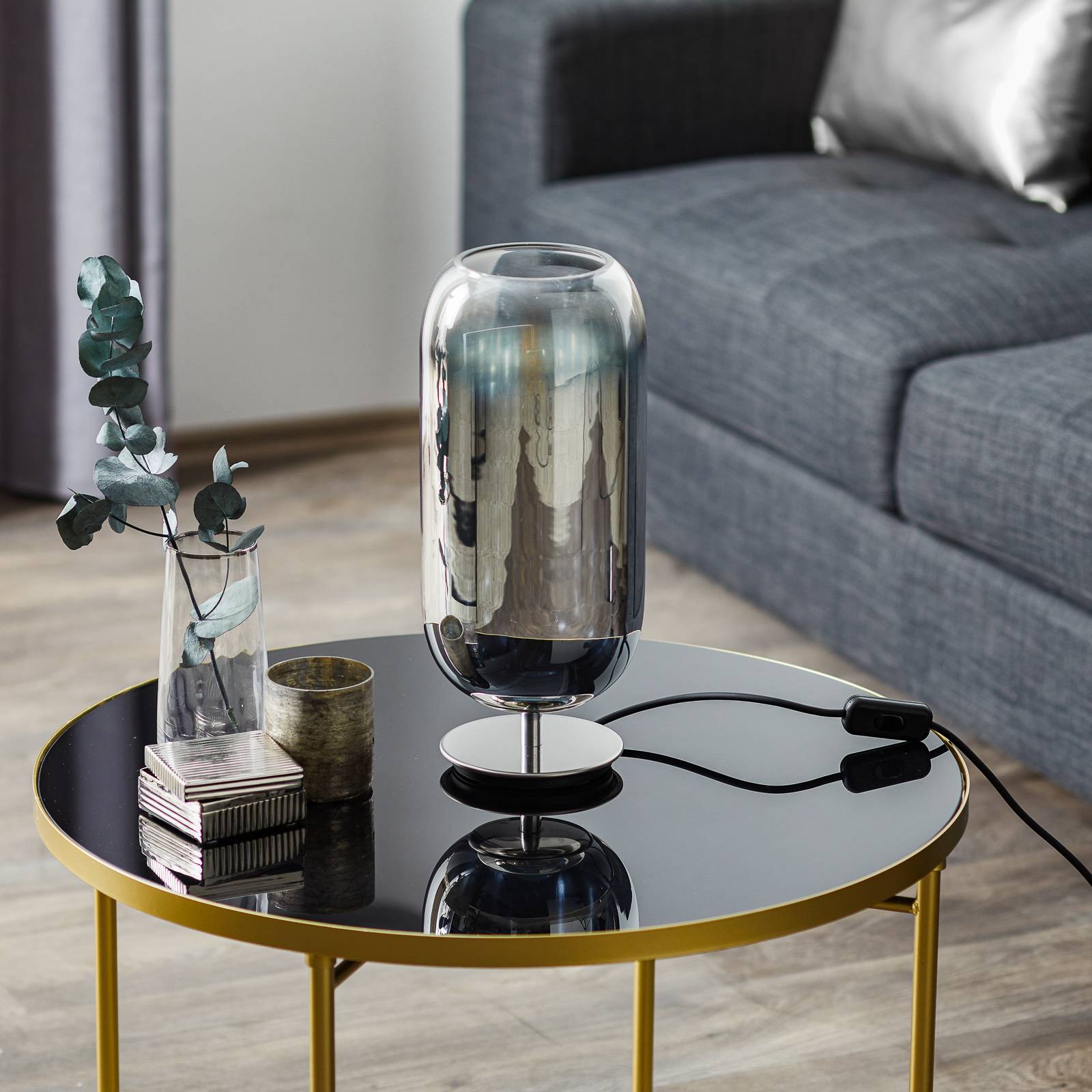 Lampe à poser Artemide Gople Mini en verre soufflé à finition argentée — vue 2