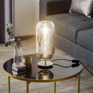 Lampe à poser Artemide Gople Mini en verre soufflé à finition argentée