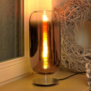 Lampe à poser Artemide Gople Mini en verre soufflé, finition cuivrée et argentée