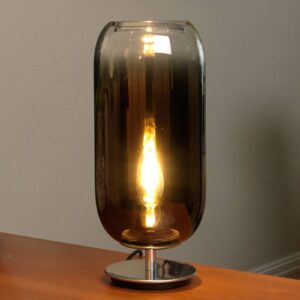 Lampe à poser Artemide Gople Mini en verre soufflé, finition bronze argentée dégradée