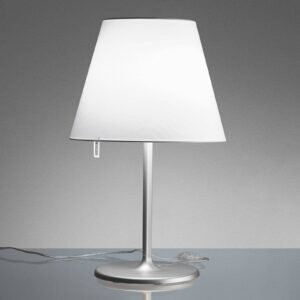 Lampe à poser Artemide Melampo grise avec abat-jour orientable en satin