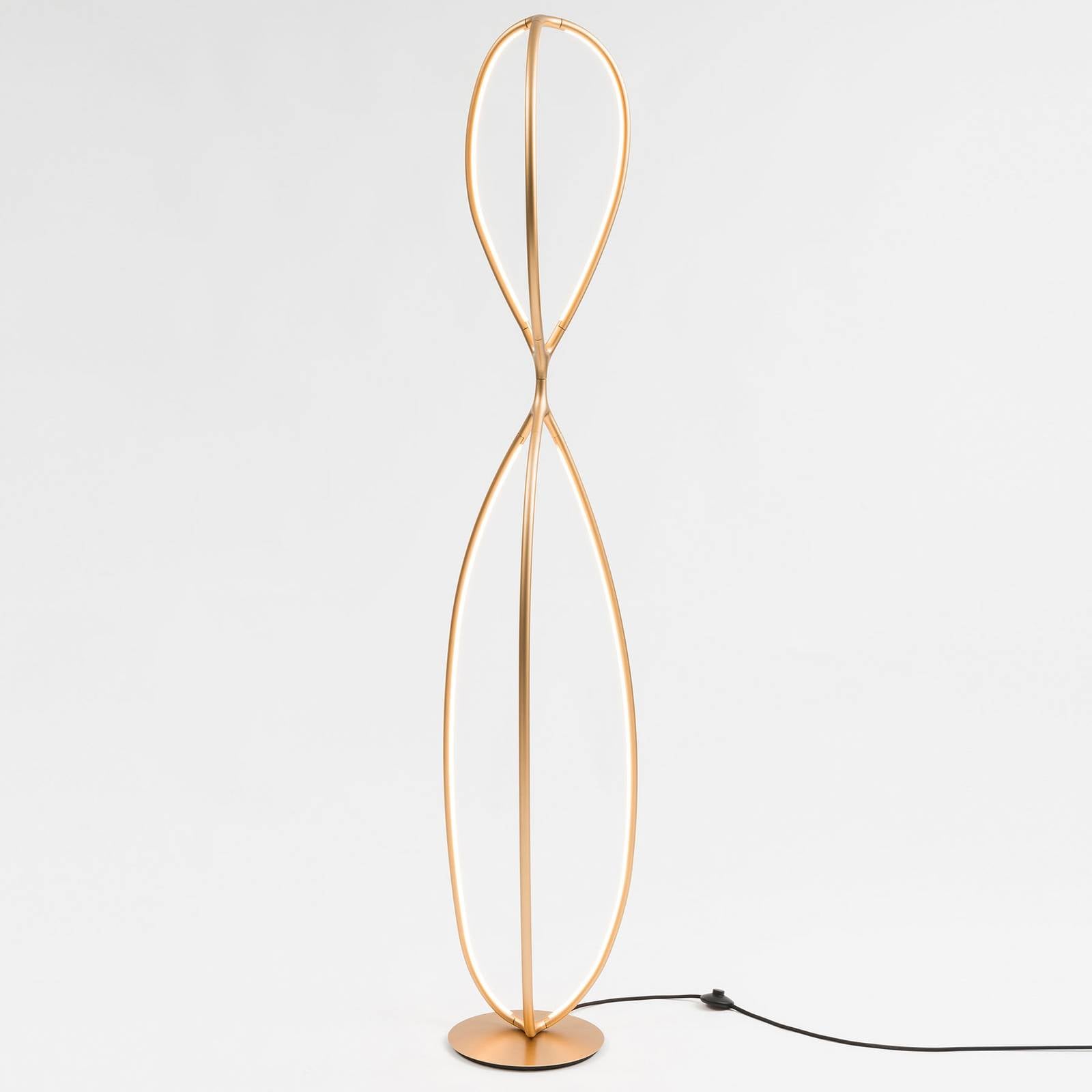 Lampadaire Artemide Arrival en aluminium laiton avec LED blanc chaud