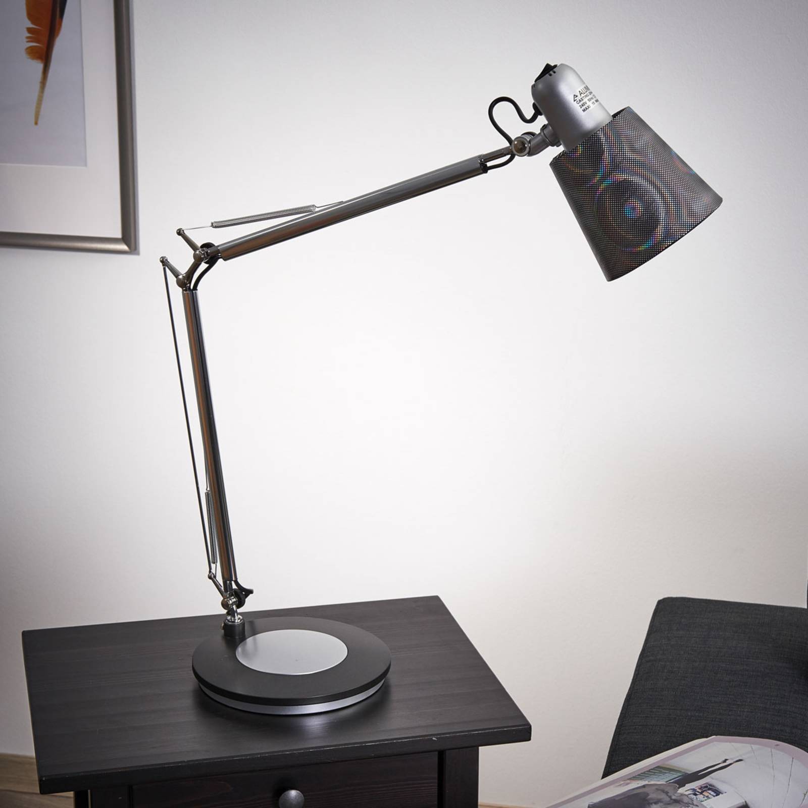 Lampe à poser Casting 2 avec pied, pince et support articulé orientable — vue 2