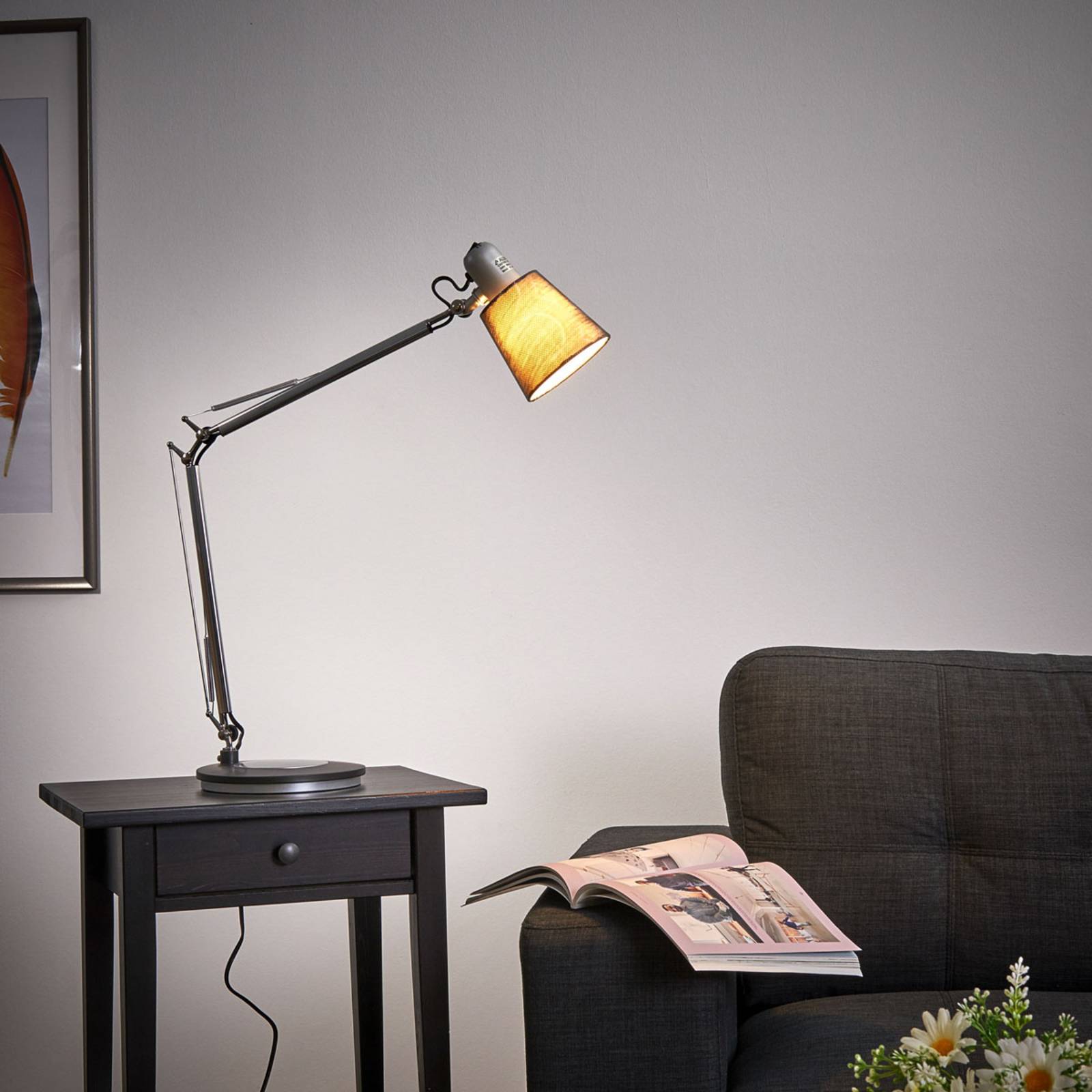 Lampe à poser Casting 2 avec pied, pince et support articulé orientable — vue 3