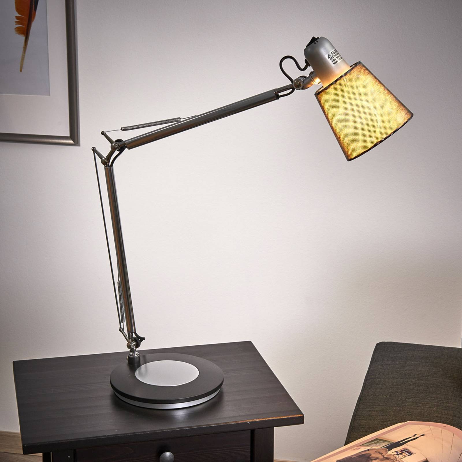 Lampe à poser Casting 2 avec pied, pince et support articulé orientable