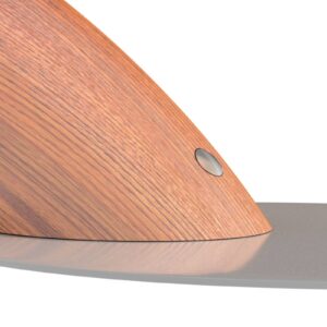 Lampe de bureau LED Swingo grise avec socle en bois et tête pivotante