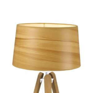 Lampe de table Essence LT avec abat-jour coton aspect bois et trépied en hêtre