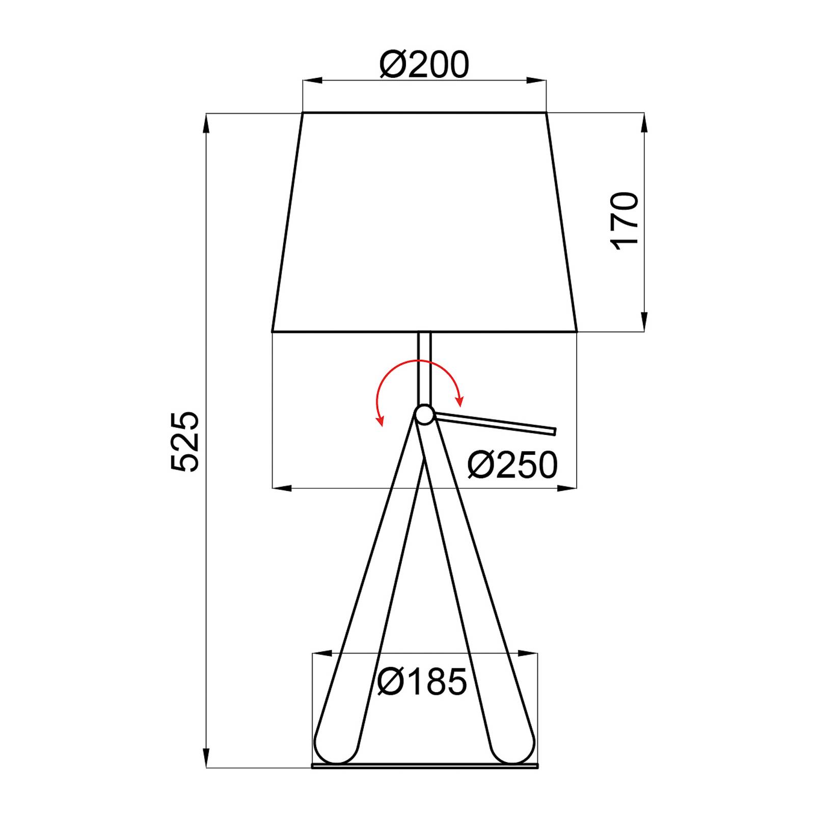 Lampe à poser Zazou blanche avec abat-jour textile et pied en bois clair — vue 2