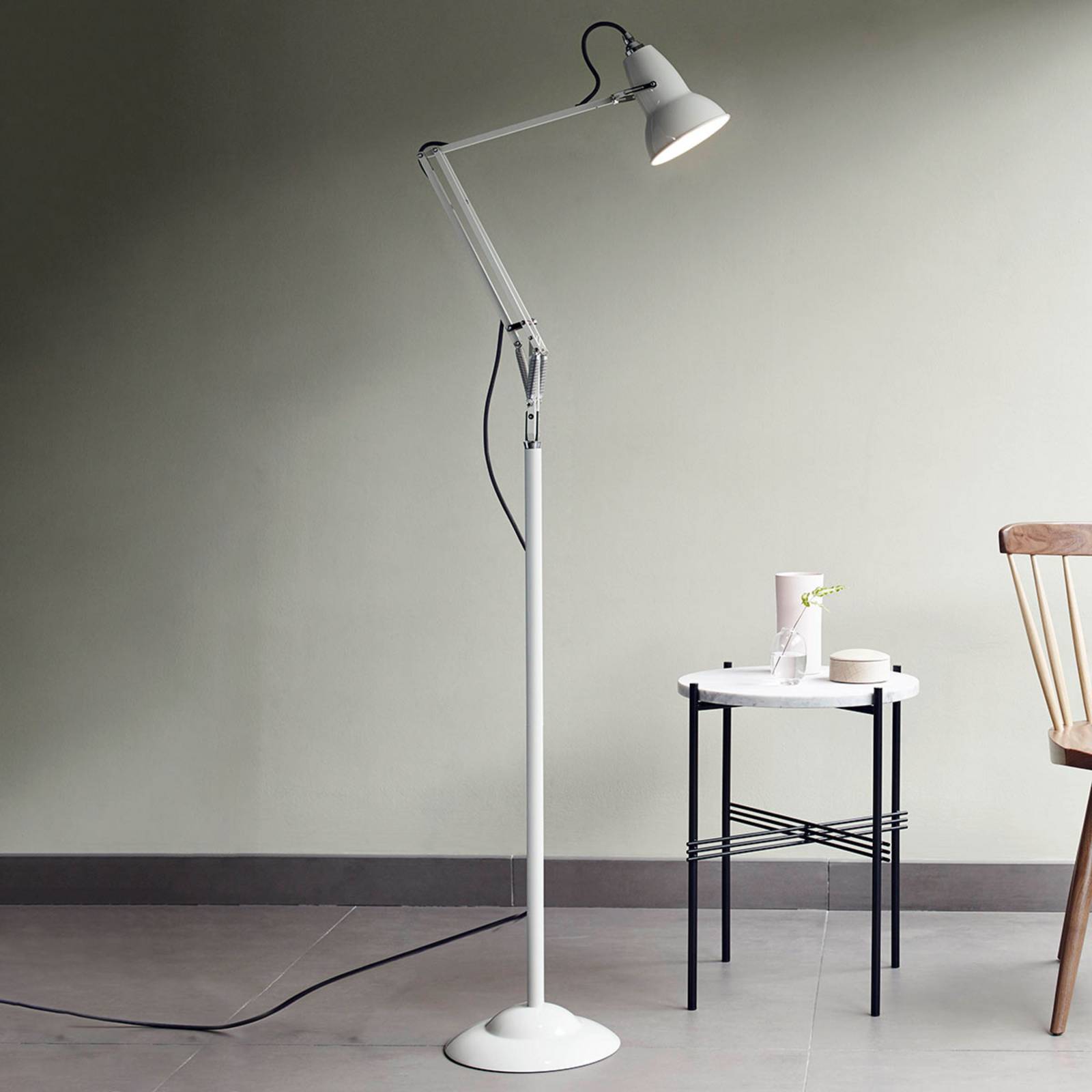 Anglepoise Original 1227 lampadaire blanc lin à bras articulé équilibré
