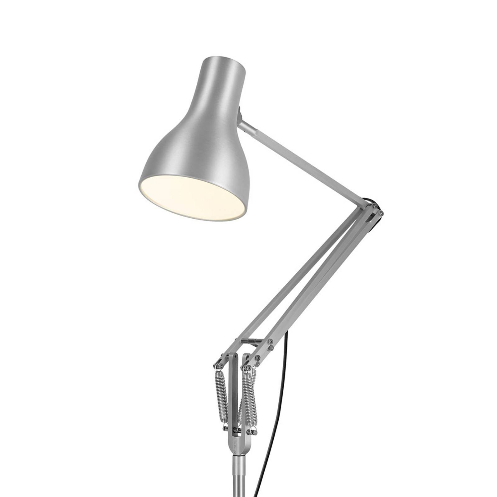Lampadaire Anglepoise Type 75 argenté avec bras articulé réglable — vue 3