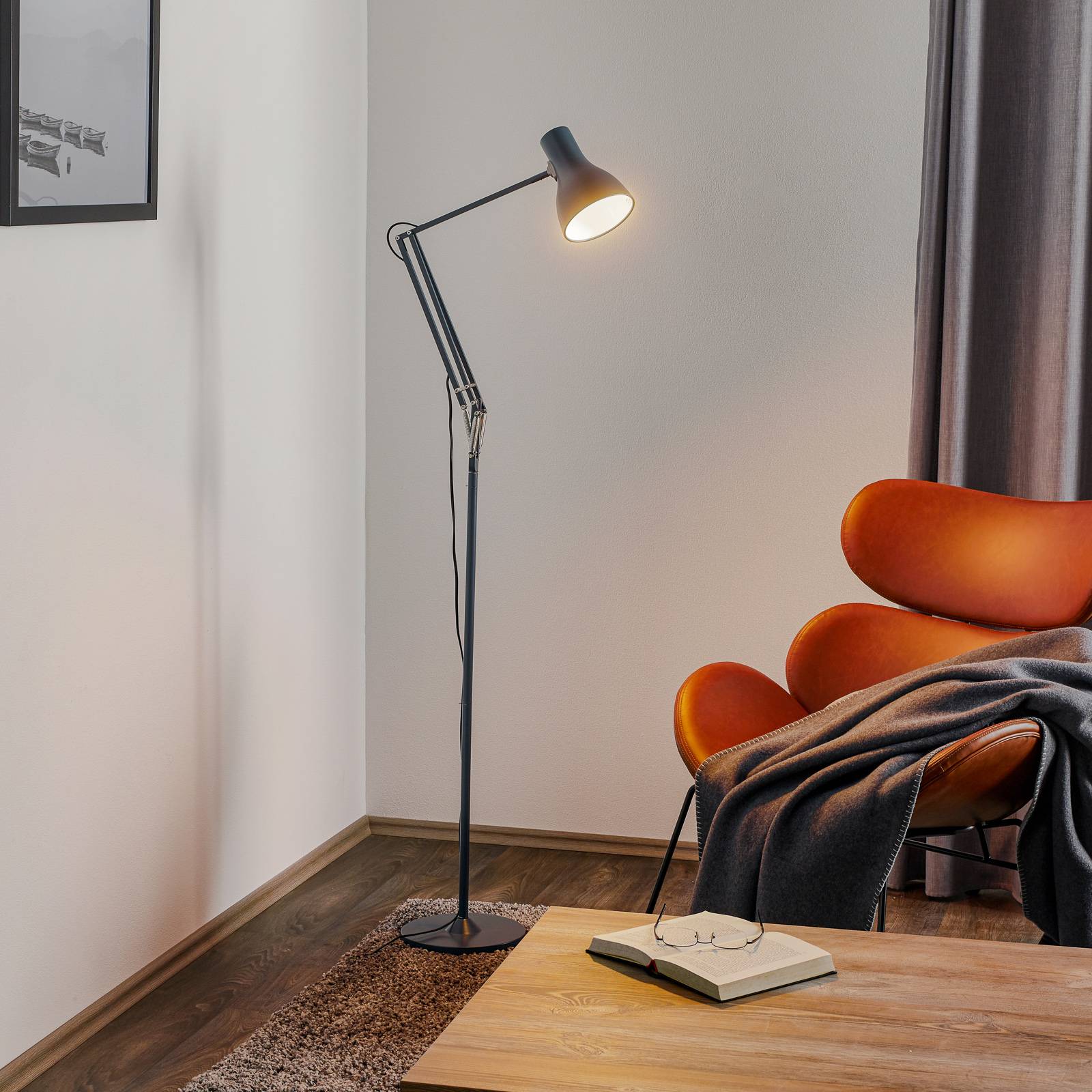 Lampe sur pied Anglepoise Type 75 gris ardoise avec bras réglable