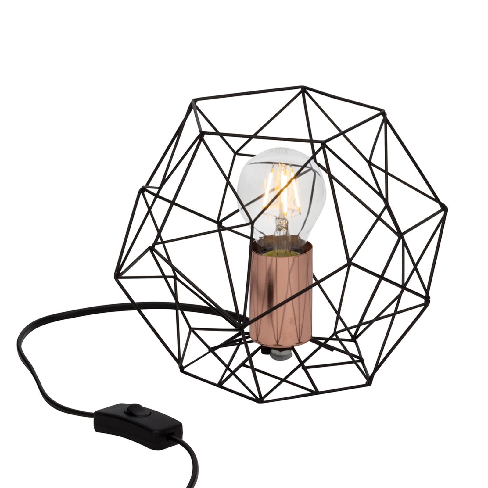 Lampe à poser Synergy avec abat-jour noir en fil métallique ajouré