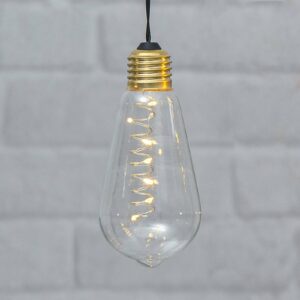 Lampe déco LED Glow transparente suspendue au filament LED d’inspiration Edison vintage