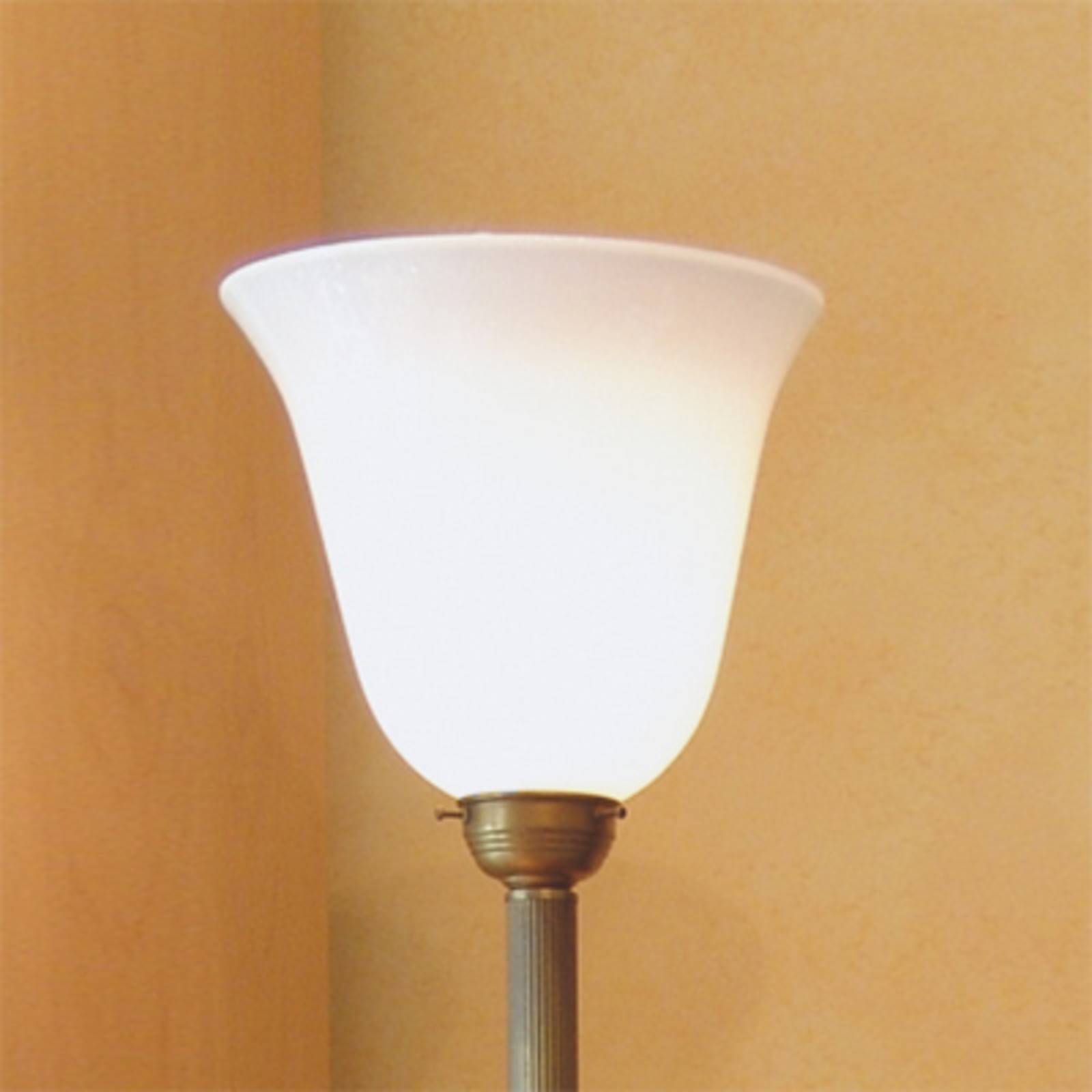 Lampadaire HENRIETTE en laiton patiné avec abat-jour soufflé à la bouche — vue 2