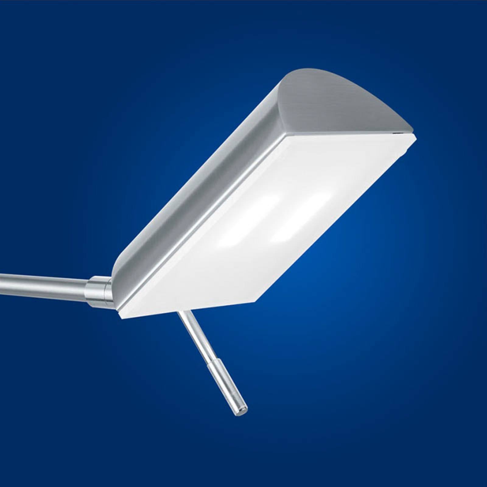 Lampadaire LED Graz en nickel mat avec bras flexible et diffuseur satiné — vue 2