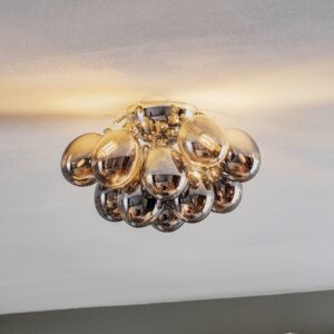 Plafonnier By Rydéns Gross avec douze globes gris fumé au plafond