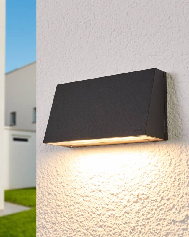 Applique BEGA 22261K3 graphite, lumière chaude diffusée vers le bas en extérieur