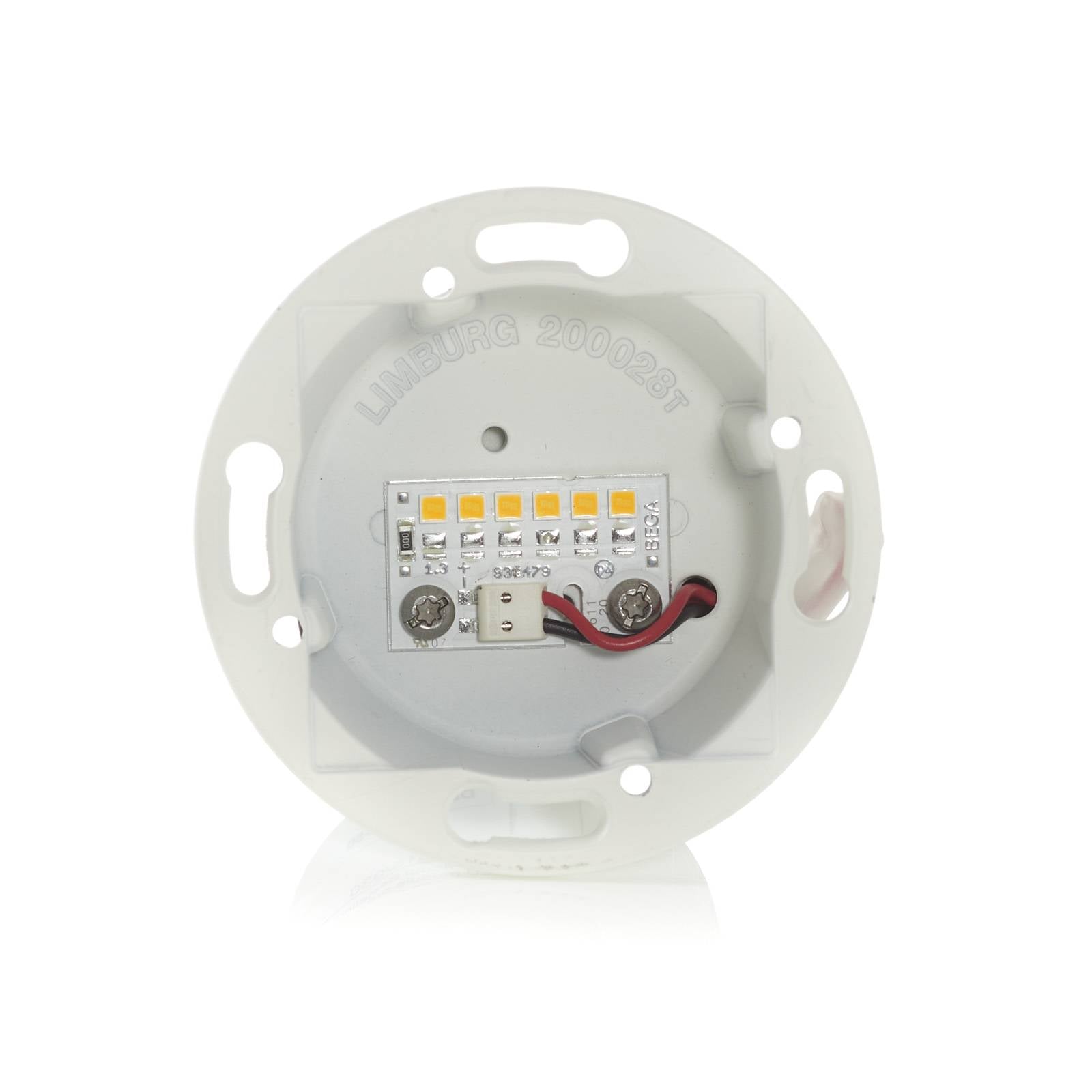 Une applique BEGA Accenta ronde encastrée avec cadre blanc et verre blanc — vue 3