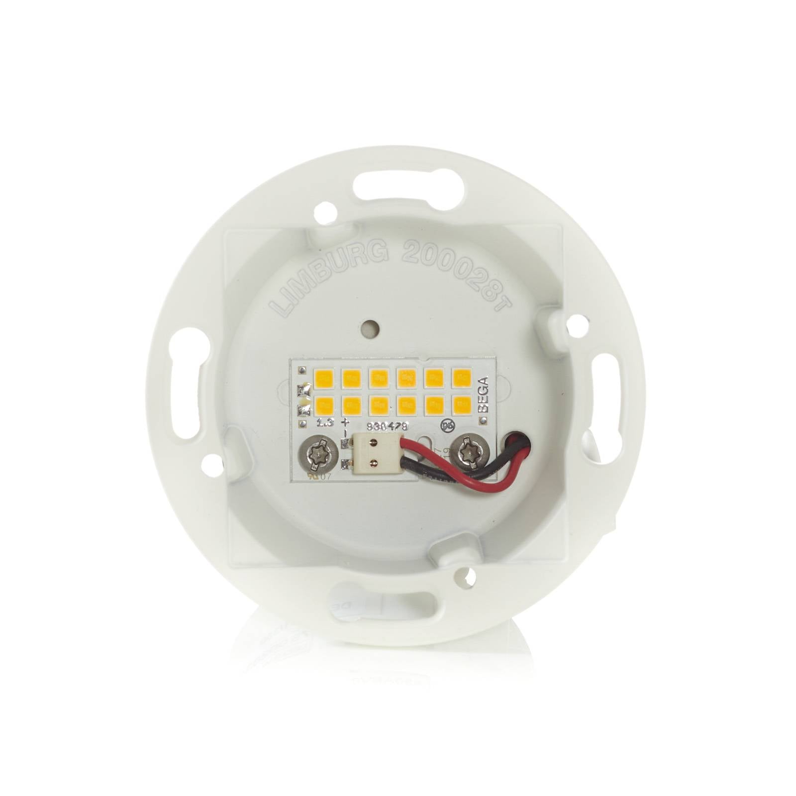 BEGA Accenta applique carrée à cadre blanc avec diffuseur en verre de sécurité — vue 3