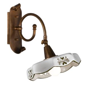 Applique Marostica brune en céramique facettée décorée à la main