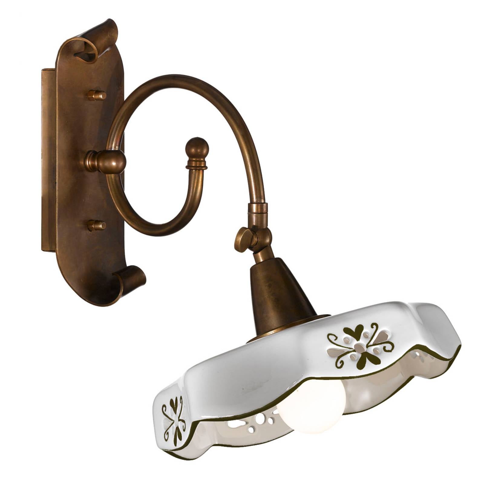 Applique Marostica brune en céramique facettée décorée à la main