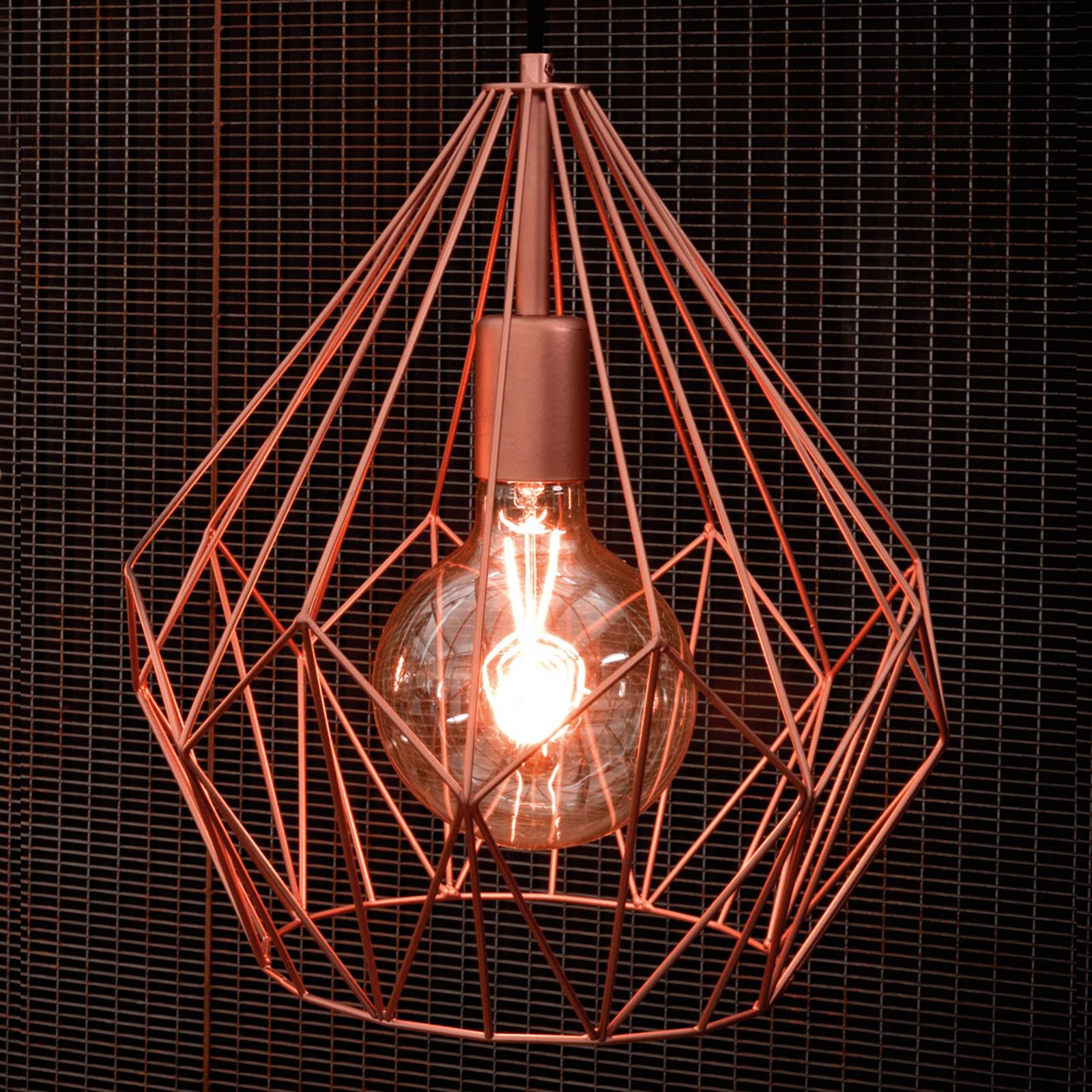 Suspension EGLO Carlton cuivrée avec abat-jour cage ouvert de style vintage — vue 2