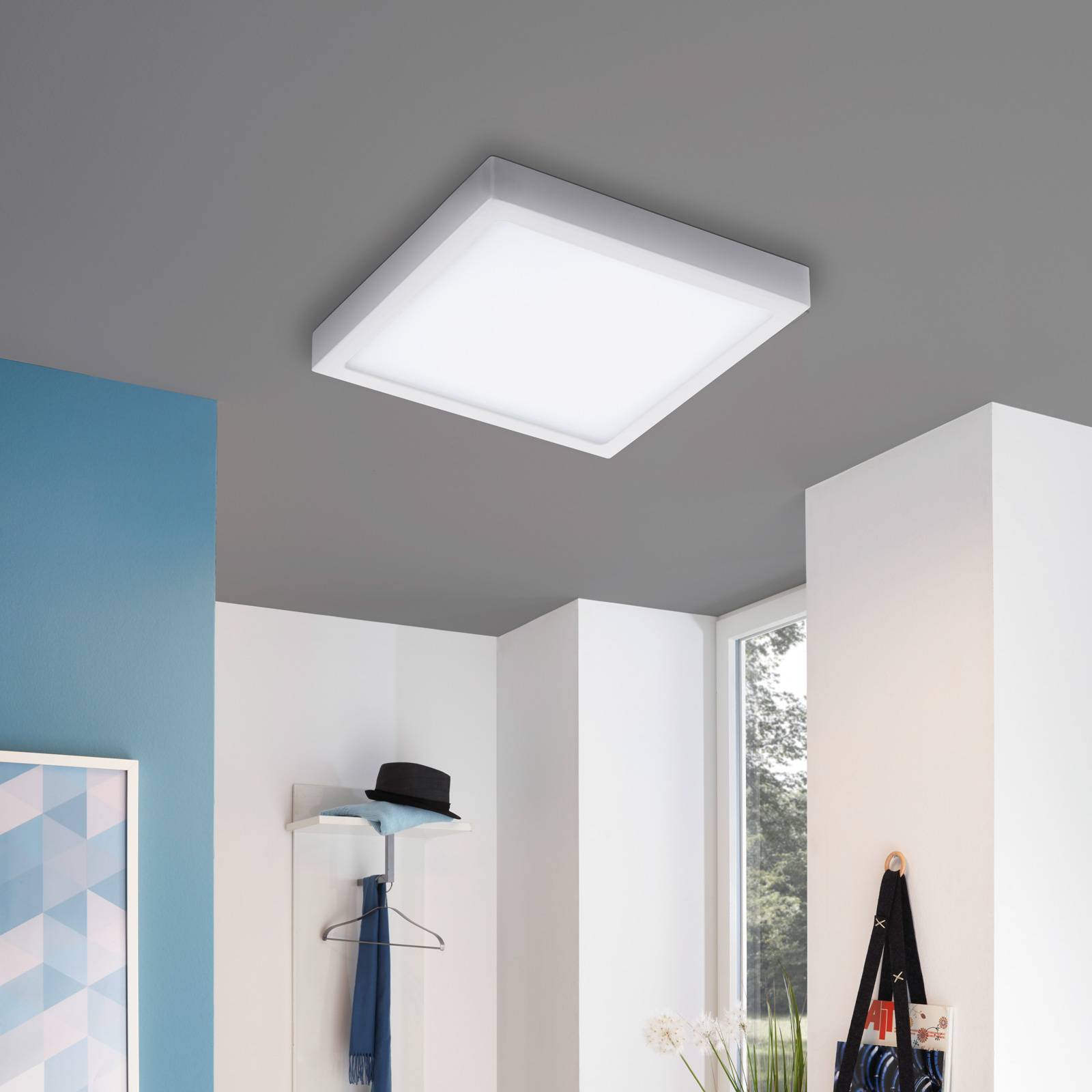 Plafonnier EGLO connect Fueva-C blanc carré avec diffuseur satiné — vue 3