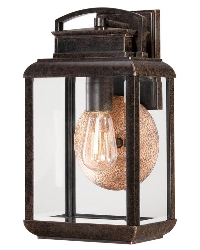 Applique QUOIZEL Byron au ton bronze foncé et au vitrage cuivré
