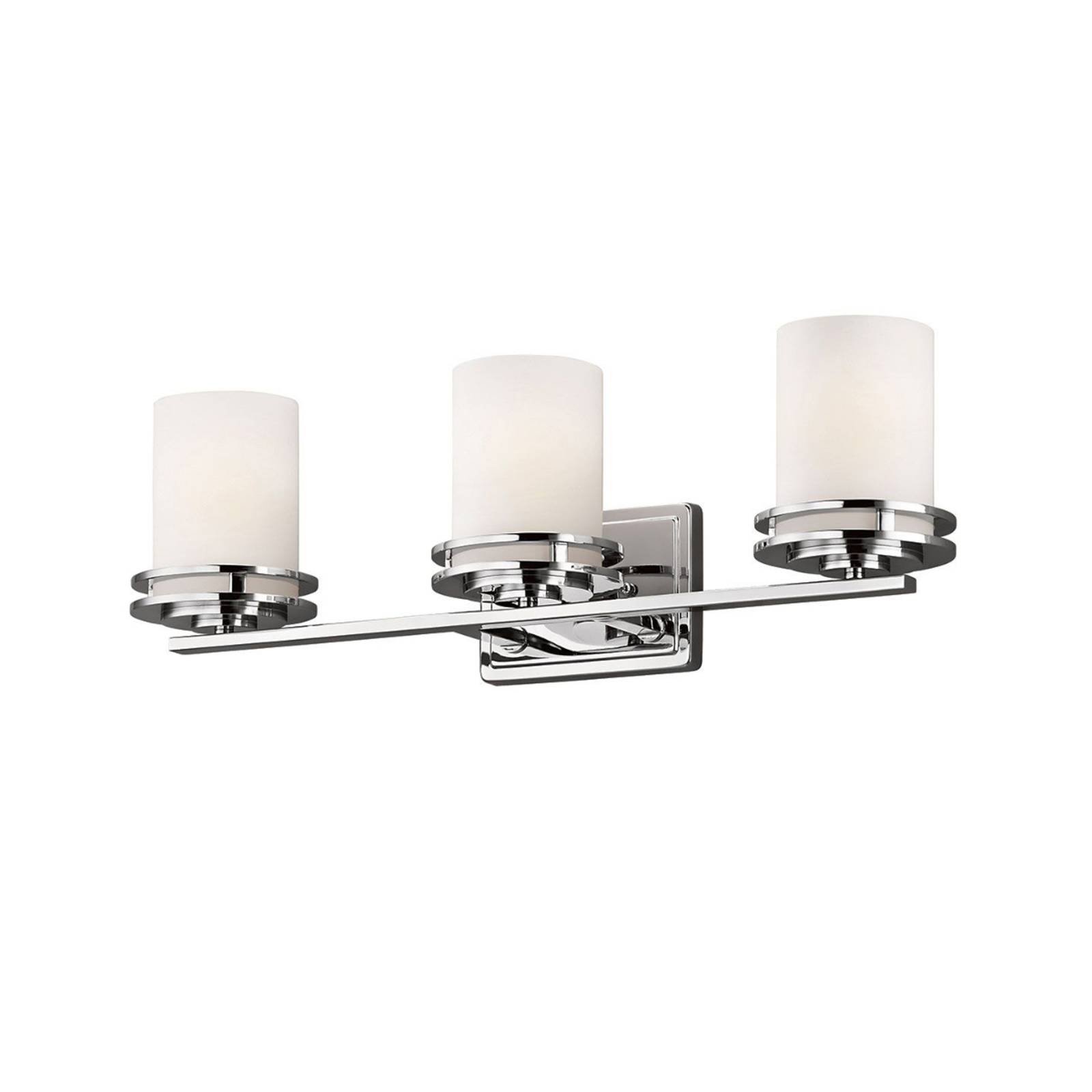 Applique LED Hendrik chromée à trois sources avec diffuseurs en verre opale — vue 2