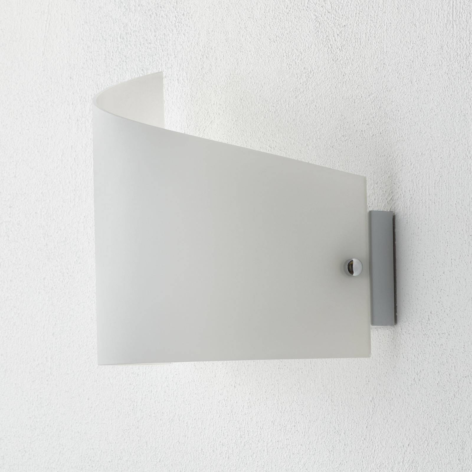 Applique Fabas Luce Moa avec abat-jour en verre courbé et structure métallique — vue 2