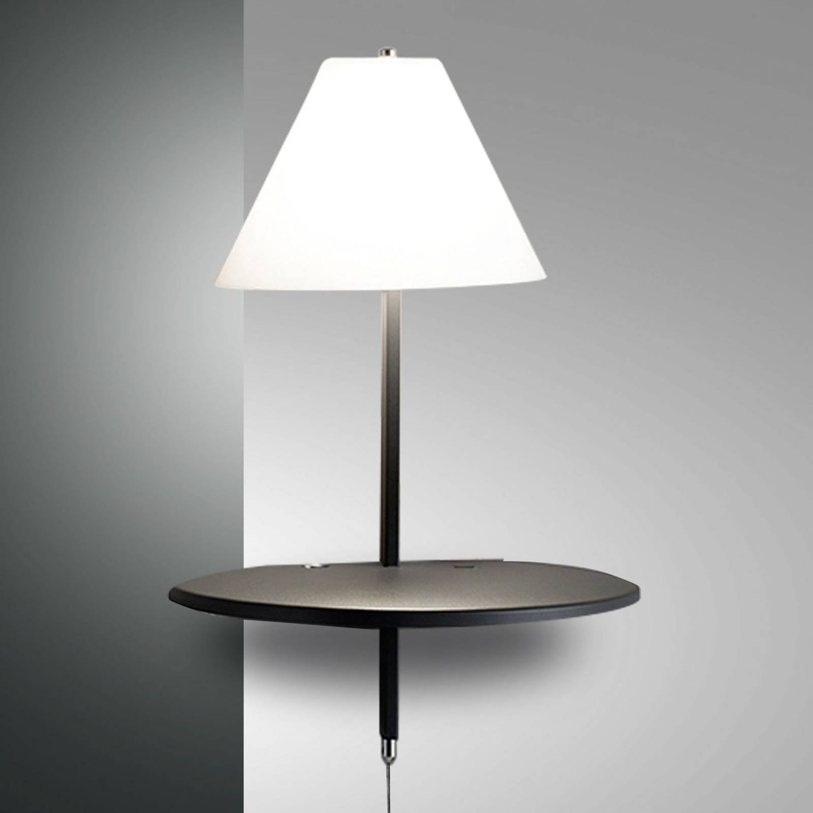 Applique LED Goodnight blanche et anthracite avec tablette et port USB