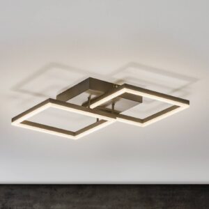Plafonnier LED Bard carré anthracite à deux cadres superposés
