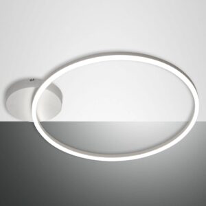 Plafonnier LED Fabas Luce Giotto blanc avec anneau lumineux au plafond