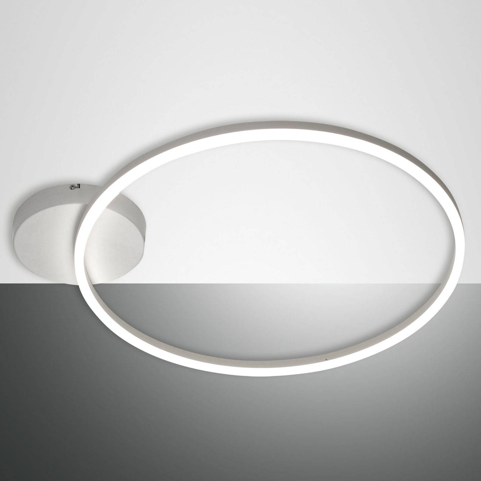 Plafonnier LED Fabas Luce Giotto blanc avec anneau lumineux au plafond