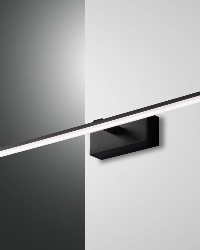 Applique LED Nala noire de 50 cm avec diffuseur mat pour miroir