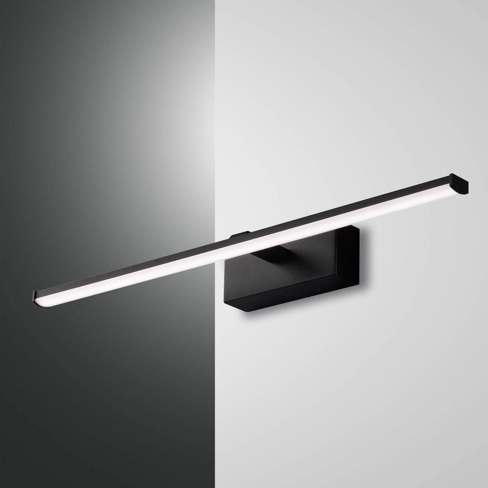 Applique LED Nala noire de 50 cm avec diffuseur mat pour miroir