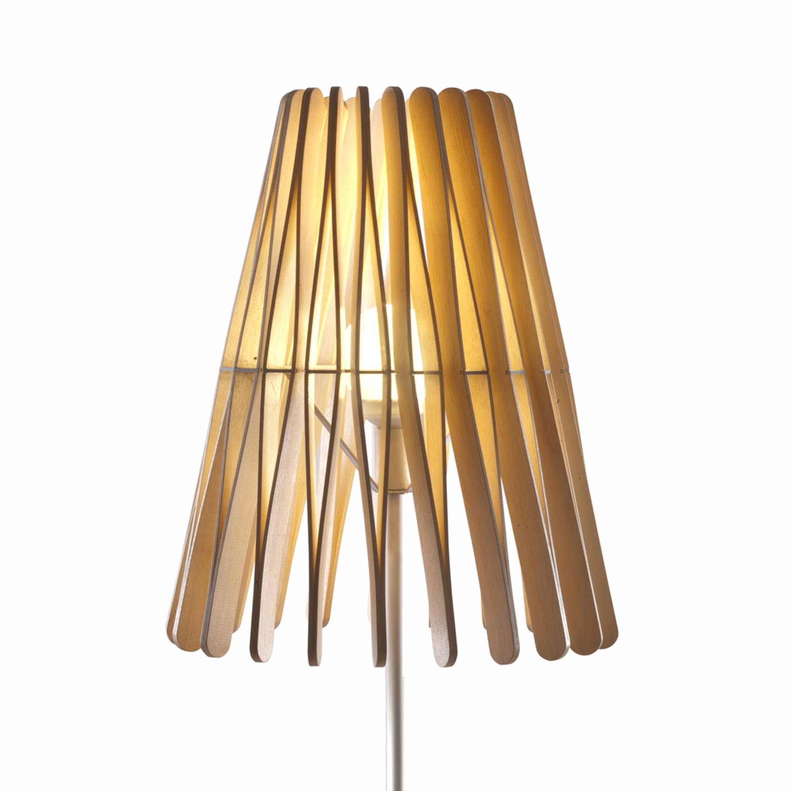 Lampadaire Fabbian Stick conique en bois d’ayous avec tige métallique — vue 3
